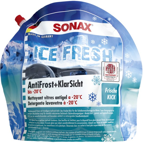 SONAX AntiFrost+KlarSicht  Scheibenreiniger bis -20C mit Duft IceFresh gebrauchsfertig 3L