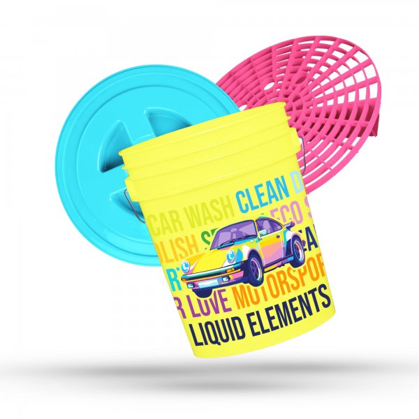 Liquid Elements Wascheimer Pop Art (gelb) inkl. Schmutzsieb und Deckel 20L