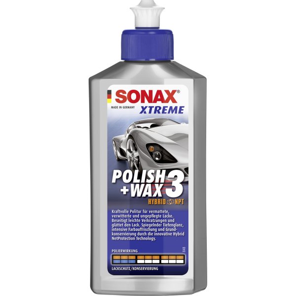 SONAX XTREME Polish+Wax 3 Hybrid NPT kraftvolle Politur und Versiegelung 250ml